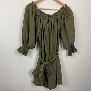 Lauren Ralph Lauren Off The Shoulder Cotton Broadcloth Romper Womens 00
